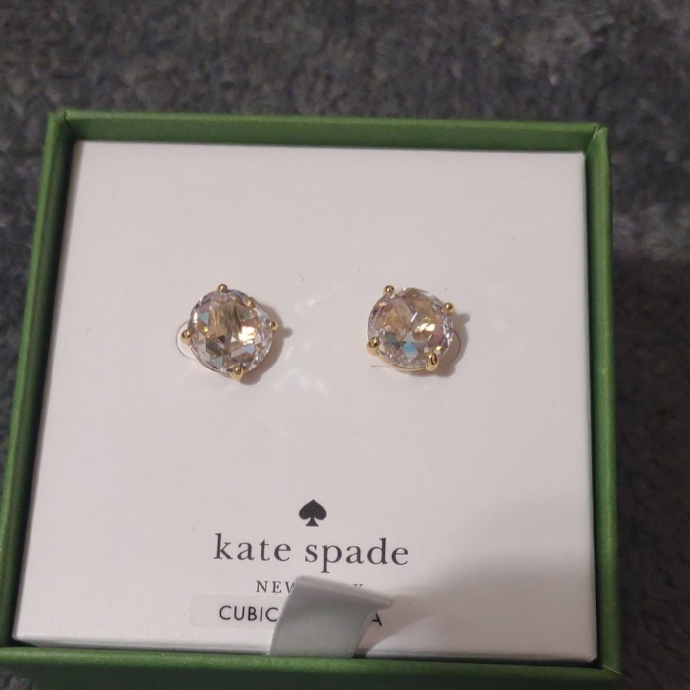 Kate Spade Gold and Crystal Stud Earrings